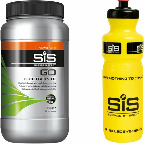 фото Изотоник science in sport (sis) go electrolyte + бутылочка желтая 1 x 500 г, апельсин