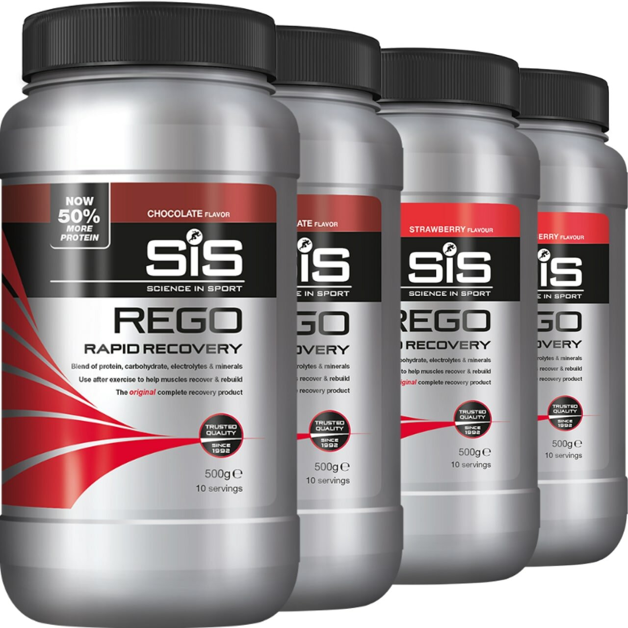 Восстановление SCIENCE IN SPORT (SiS) REGO Rapid Recovery 4 x 500 г, Шоколад, Клубника