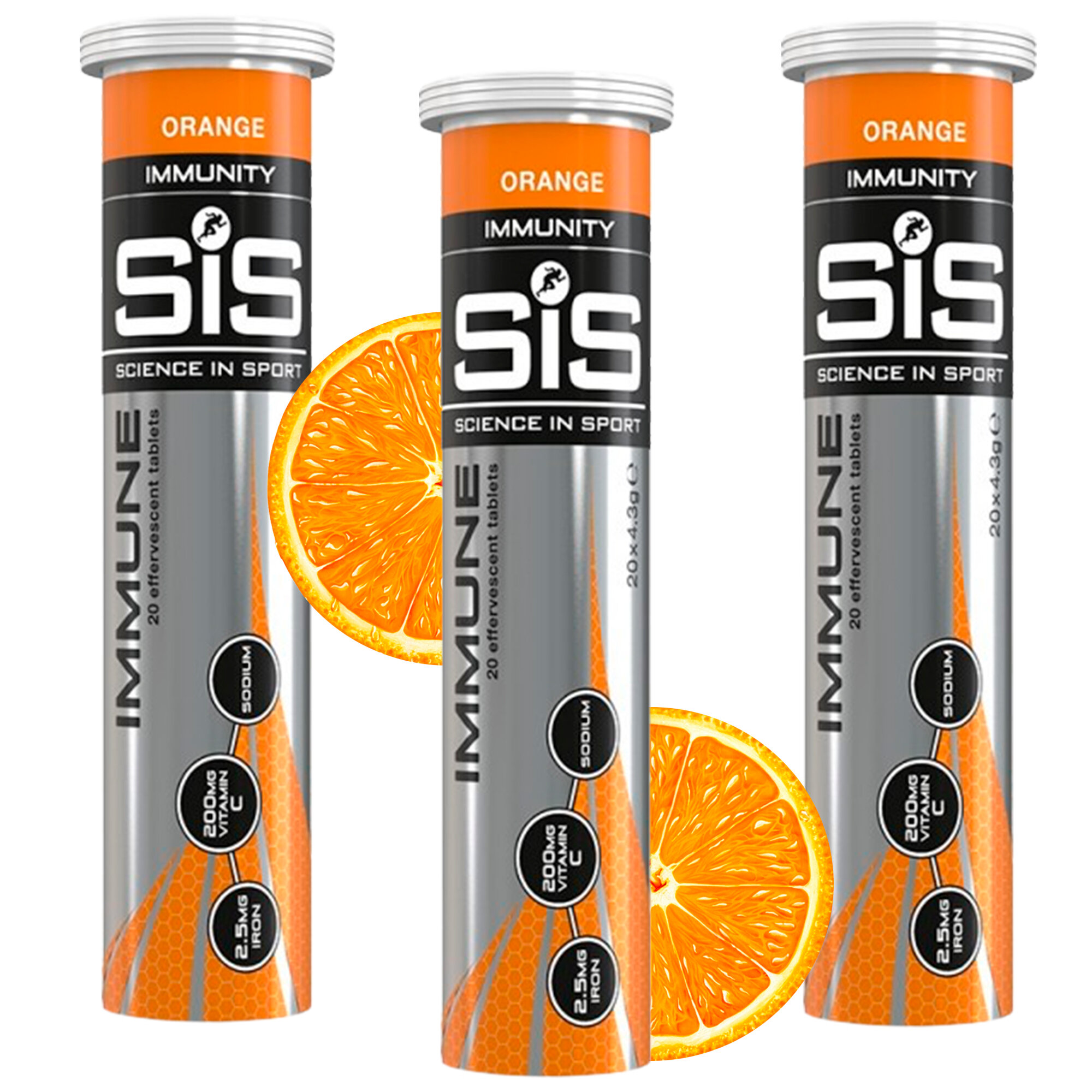 Изотоник SCIENCE IN SPORT (SiS) IMMUNE TABLETS 3 x 20 таблеток, Апельсин