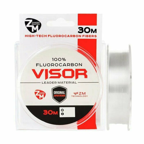 фото Леска zandermaster флюорокарбоновая 100% visor 30m, 0.128мм х 1.56кг zander master
