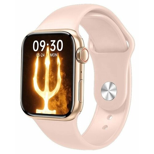 Смарт часы M26 Plus Smart Watch Wireless Charging (IOS/Android), с магнитной зарядкой, Gold (золотистый) с розовым ремешком