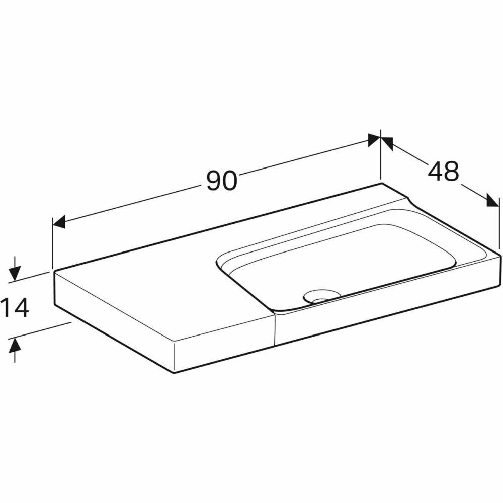 Раковина Geberit Xeno² 90 См 500.536.01.1 - фотография № 3