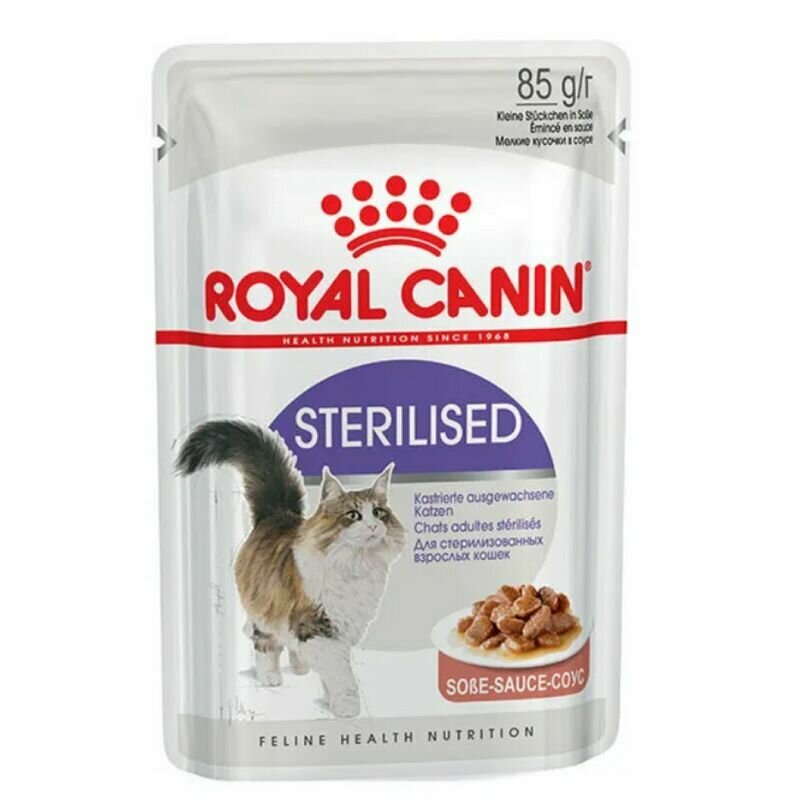 Влажный корм РКК (соус) для стерилизованных кошек и кастрированных котов, 85 г, 6 штук
