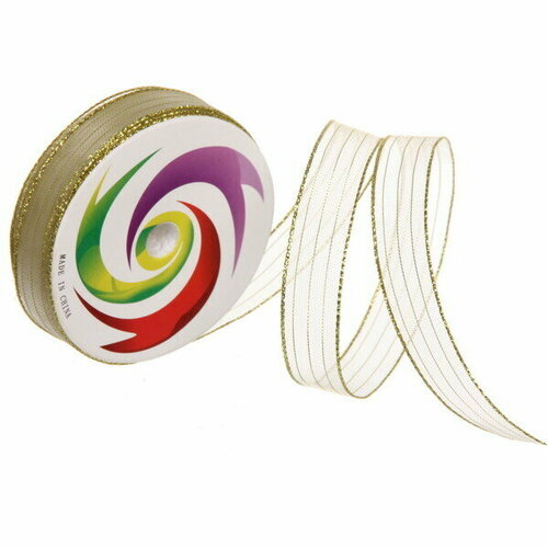 Лента для декорирования «Сияние» 1.5 см, 5 м, Золото (капрон)