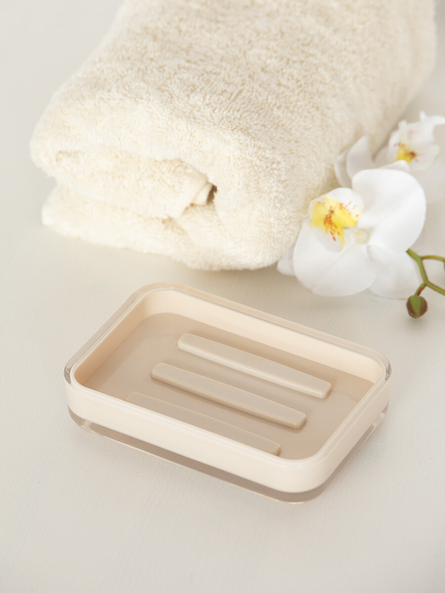 Мыльница DeNASTIA, персик (прямоугольная, угол закругленный) — фото 1