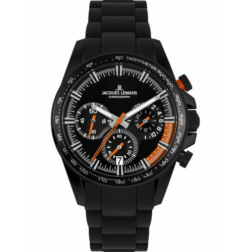 наручные часы jacques lemans sport серебряный Наручные часы JACQUES LEMANS Sports, черный