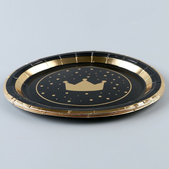 Тарелка бумажная «Золотая корона», в наборе 6 шт. - фотография № 2
