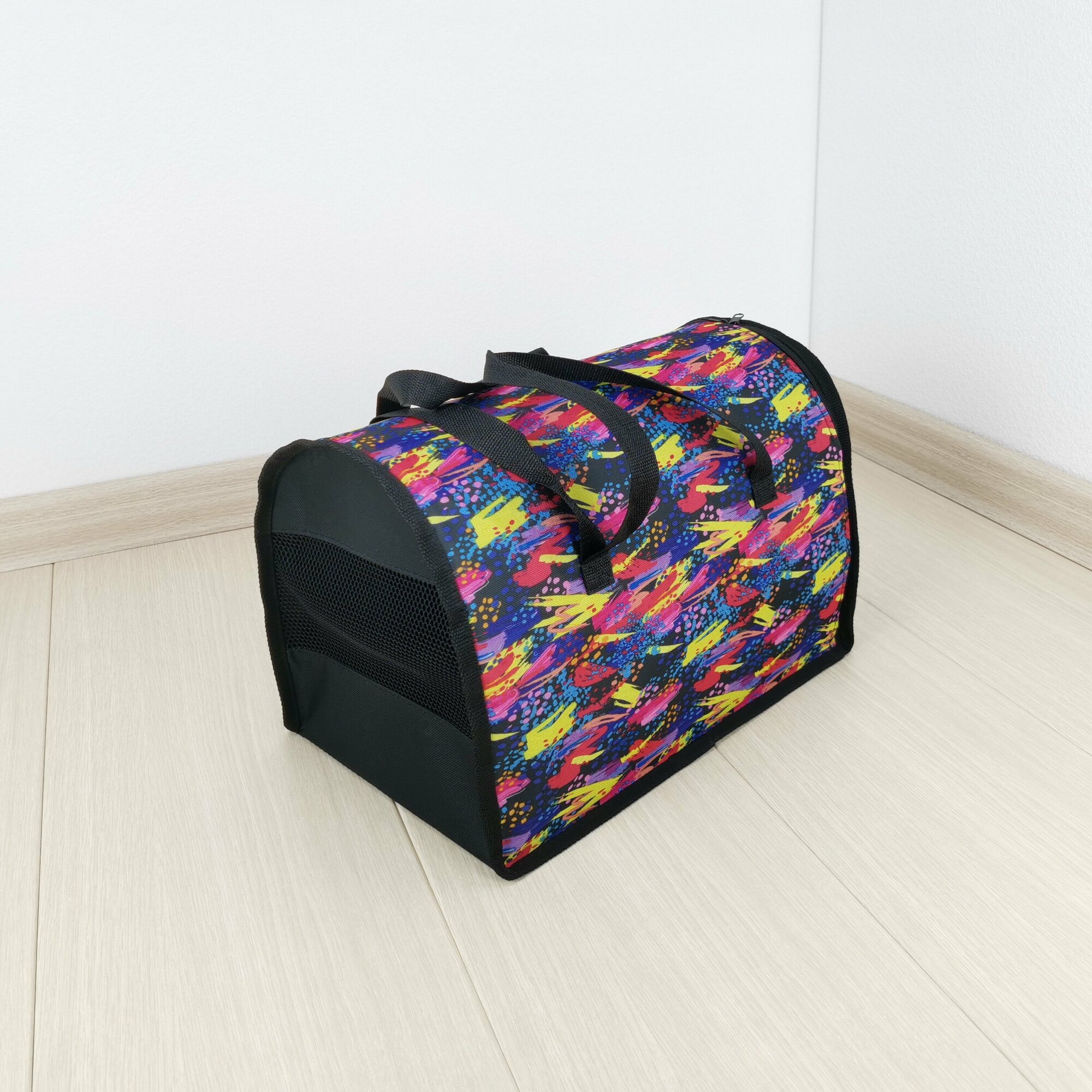 фото Сумка-переноска, полукруглая, малая, 40х25х27 см, для кошек и маленьких собак, текстиль с сеткой