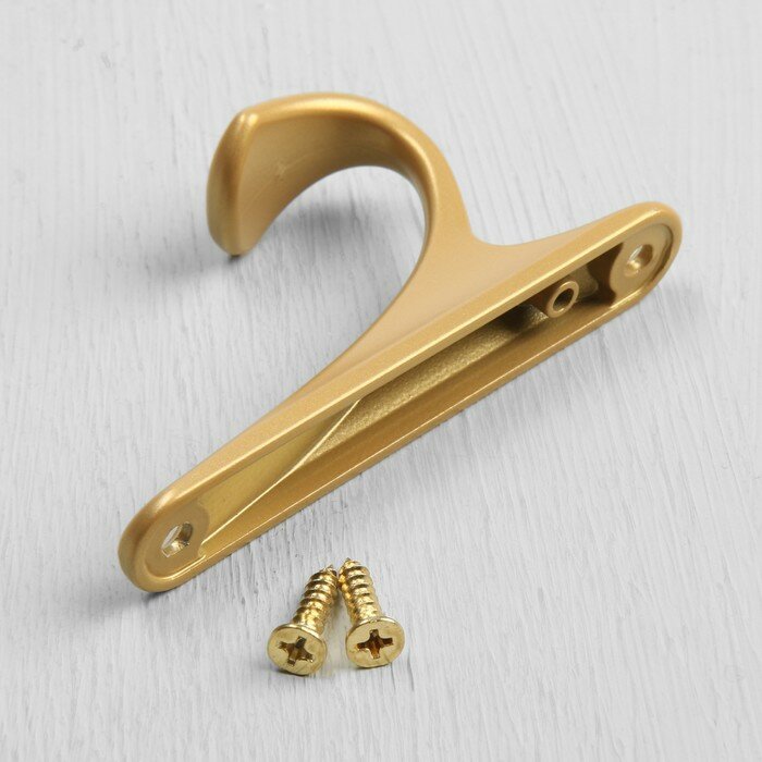 Крючок мебельный CAPPIO CLASSIC, однорожковый, цвет матовое золото - фотография № 4