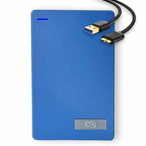 Внешний жесткий диск 1Tb 3Q Portable USB 3.0, Портативный накопитель HDD, синий