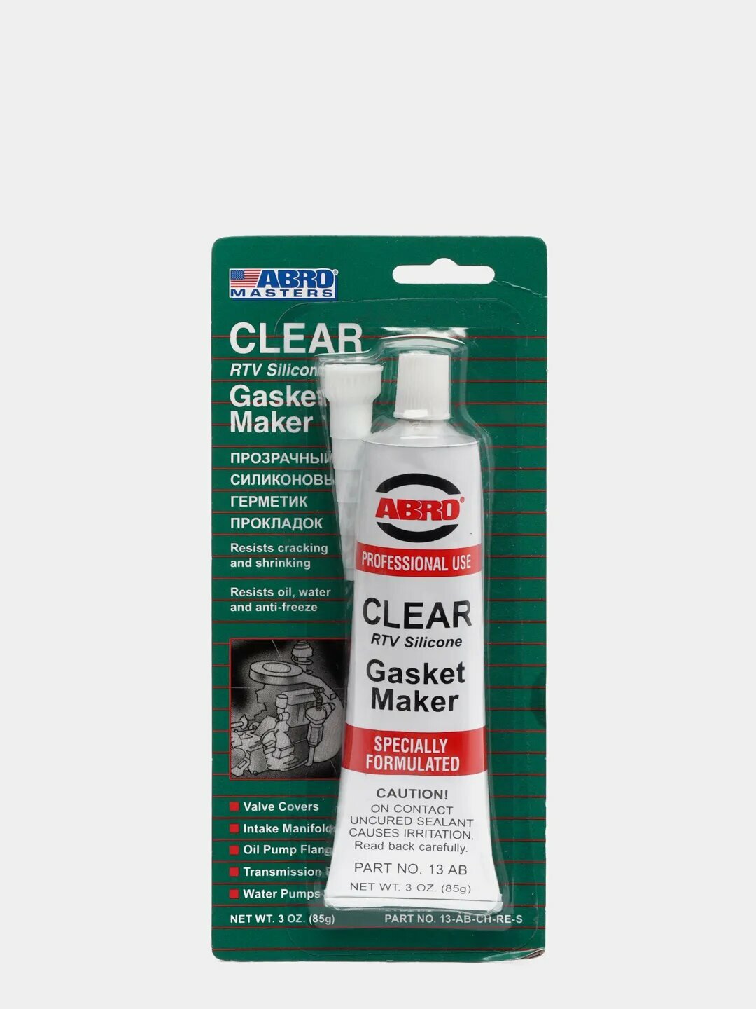 фото Герметик прокладок Abro Masters (прозрачный) 85 гр 13-АВ-СН