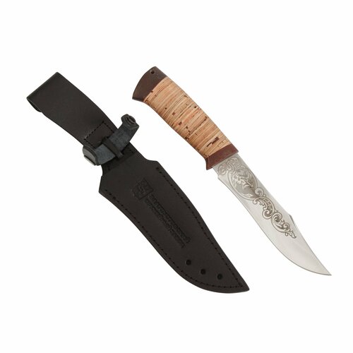 Нож Охотничий Волк (сталь 95x18, береста-текст) охотничий нож чинук сталь 95x18 кожа текст