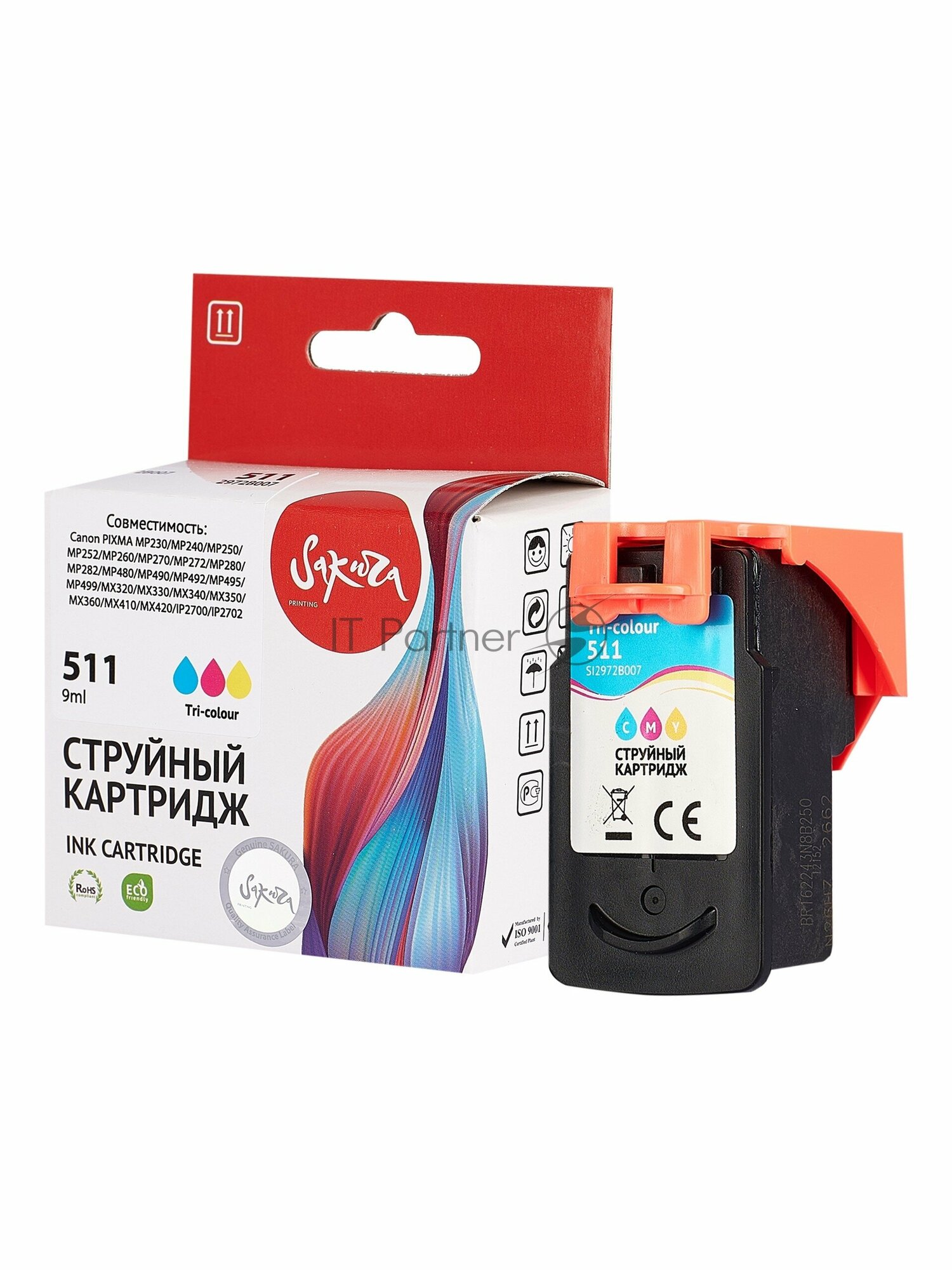 Струйный картридж Sakura 2972B007 для Canon PIXMA MP230/MP240/MP250/MP252/MP260/MP270/MP272/MP280/MP282/MP480/MP490/MP492/MP495/MP499/MX320/MX330/MX340/MX350/MX360/MX410/MX420/IP2700/IP2702, триколор, - фото №5