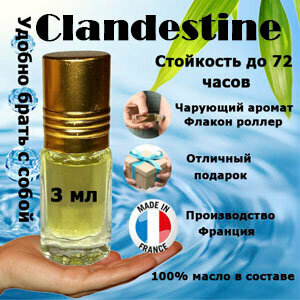 Масляные духи Clandestine, женский аромат, 3 мл.