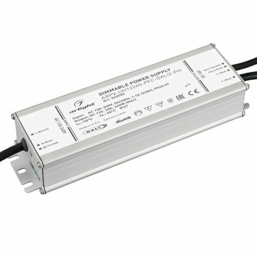 Блок питания Arlight ARPV-UH12240-PFC-DALI2-PH 12V, 20A, 240W IP67 040755 блок питания arlight arpv uh12240 pfc dali2 ph 12v 240w ip67 20a 040755