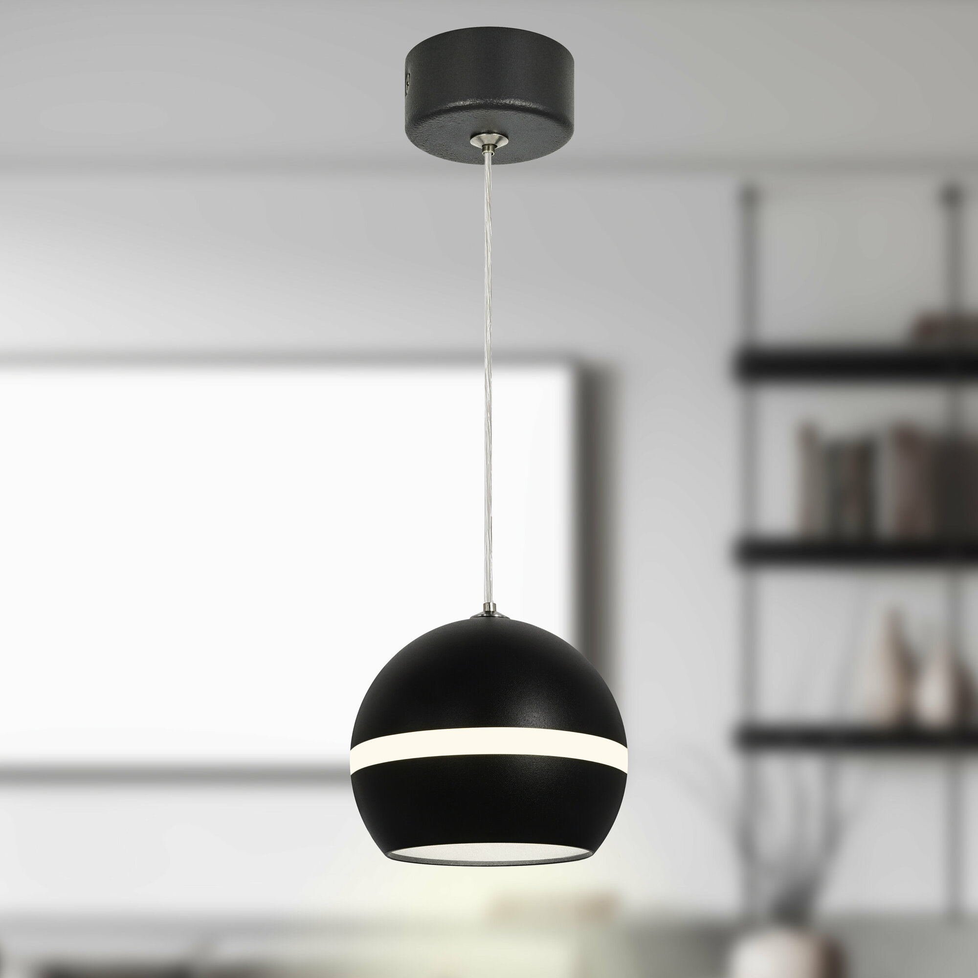 Светильник подвесной ЭРА PL21 BK GX53 потолочный шар черный - фотография № 2