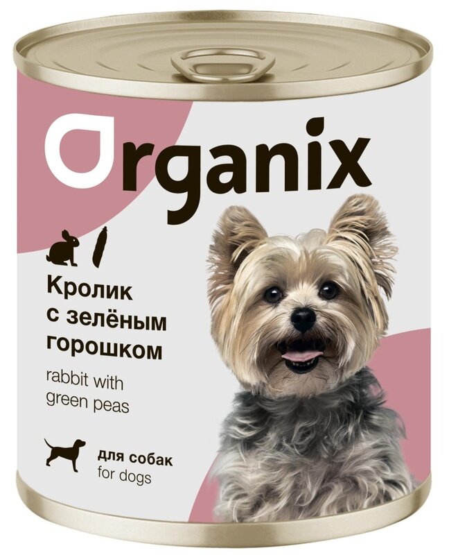 Organix Консервы для собак Кролик с зеленым горошком, 400г 0.4 кг