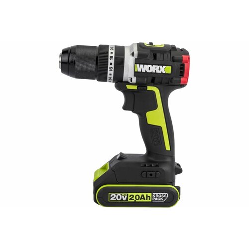 Аккумуляторная дрель-шуруповерт WORX Professional ударный бесщеточный 20В 60Нм 2Ач х2 ЗУ 12 Ач сумка WU369 2050000₽