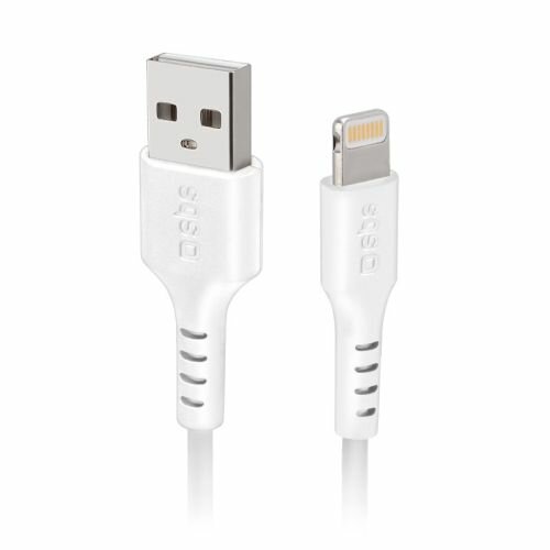 SBS Mobile Кабель Lightning USB металлические разъемы, 1 м, белый