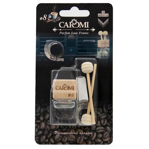 Ароматизатор в дефлектор #8 кофе ароматный флакон 6мл + 2 палочки CAROMI