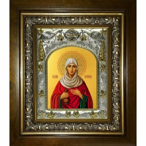 Икона Иоанна Мироносица, 14x18 см, в деревянном киоте 20х24 см, арт вк-4839