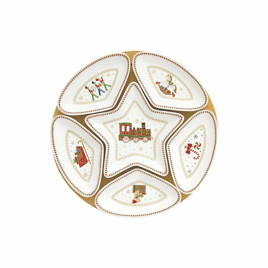 фото Набор для закусок (звезда) "Полярный экспресс", фарфор, Easy Life, Италия, EL-R2186_EXPR