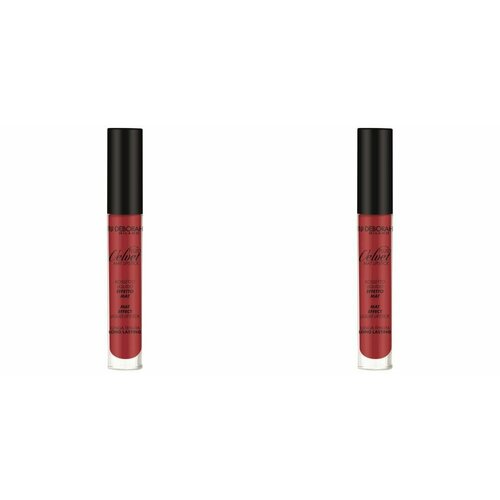 Помада для губ матовая жидкая, Deborah Milano, Fluid Velvet Mat Lipstick, тон 07 огнено-красный, 4.5 г, 2 шт