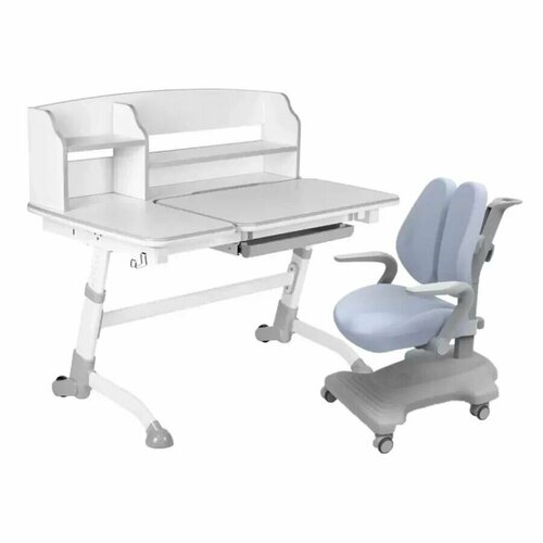 Комплект FunDesk парта Amare II Grey + кресло Estate Grey