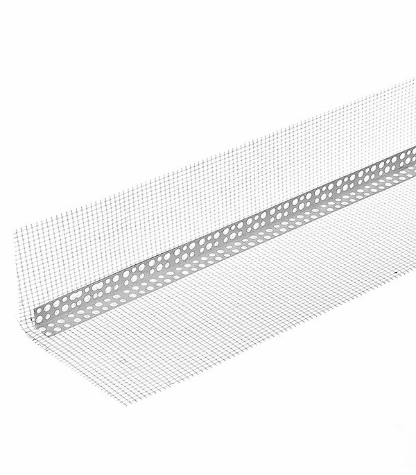 фото Профиль углозащитный пластиковый с сеткой 100х150мм 2,5 м