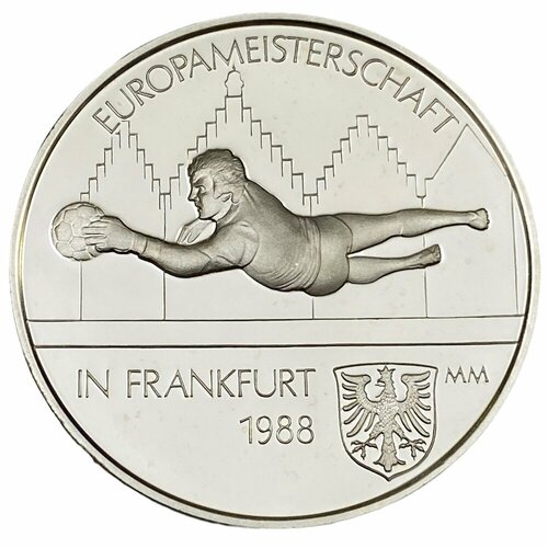 Германия, настольная памятная медаль Чемпионат Европы по футболу ФРГ. Франкфурт 1988 г.
