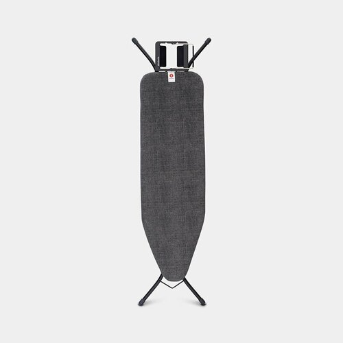 Гладильная доска 124Х38см, нержавеющая сталь + хлопок, декор джинсовый черный, Brabantia, Бельгия, 134302