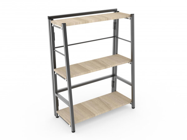 фото Стеллаж металлический сборный Титан Мета СЛС-2/800, 605х290х790+10мм, каркас-черный, полки - шимо светлый