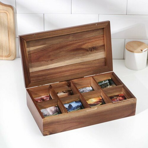 Органайзер для чая и кухонных принадлежностей 311758 см 8 ячеек тропическая акация 2748₽