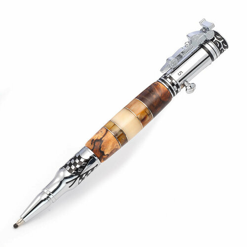 Ручка из капа березы, рога лося и натурального янтаря 