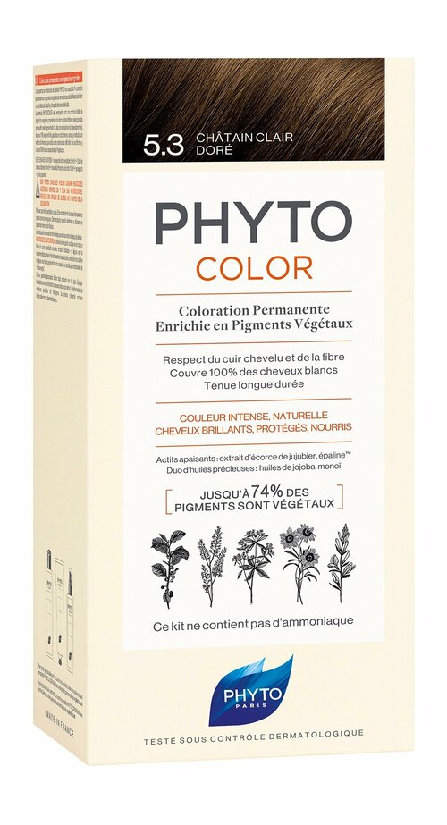 PHYTO Phytocolor Краска для волос, 50/50/12 мл, 5.3 Светлый золотистый шатен