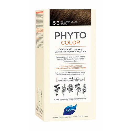 PHYTO Phytocolor Краска для волос, 50/50/12 мл, 5.3 Светлый золотистый шатен phyto phytocolor краска для волос 4 шатен 300 мл