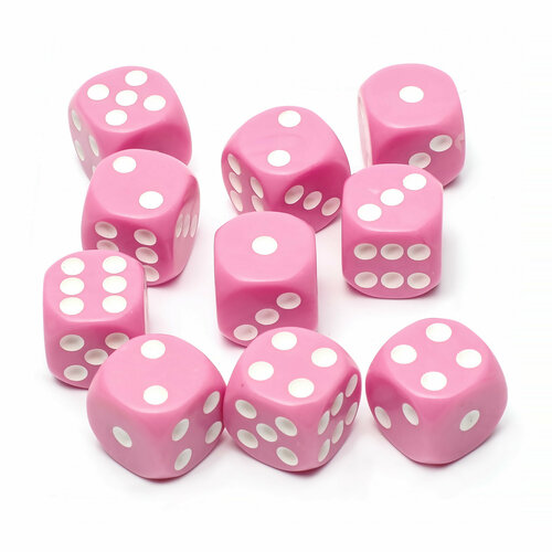 Набор кубиков Stuff-Pro Dice STUFF-PRO d6 (10 шт, 16мм, стандарт) розовые