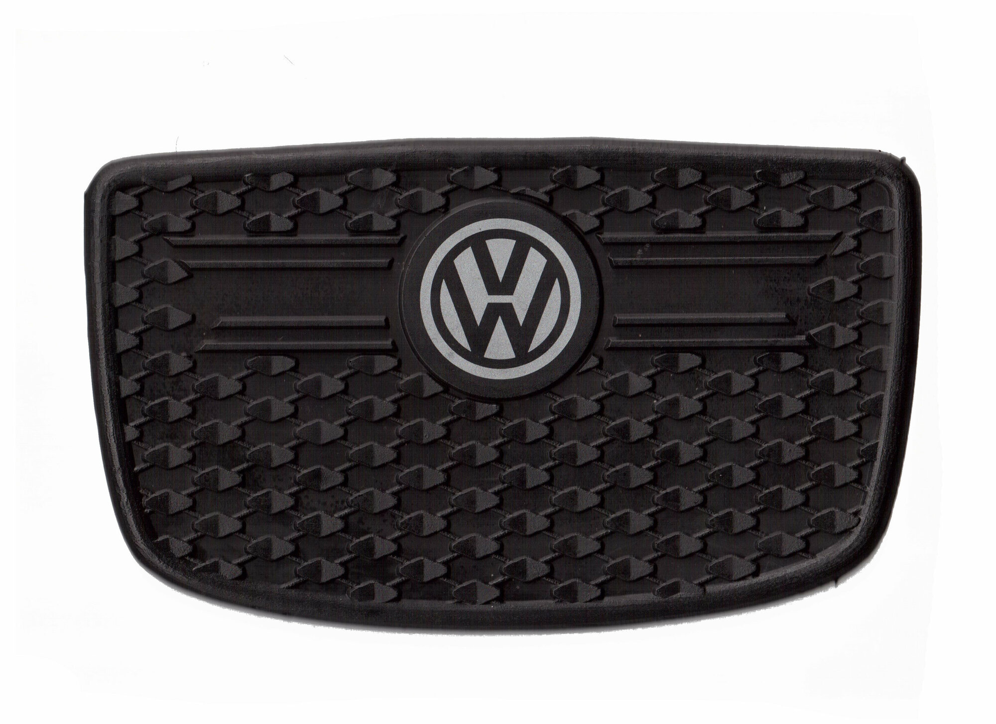Подпятник брендовый, для защиты автоковров Volkswagen. Крепеж на клей. Размер 25 см x 15 см