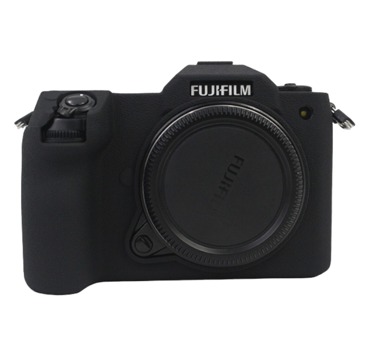 Силиконовый противоударный чехол MyPads Antiurto для фотоаппарата Fujifilm GFX100s/ GFX50S ii/ GFX50s mark 2 из силикона черный