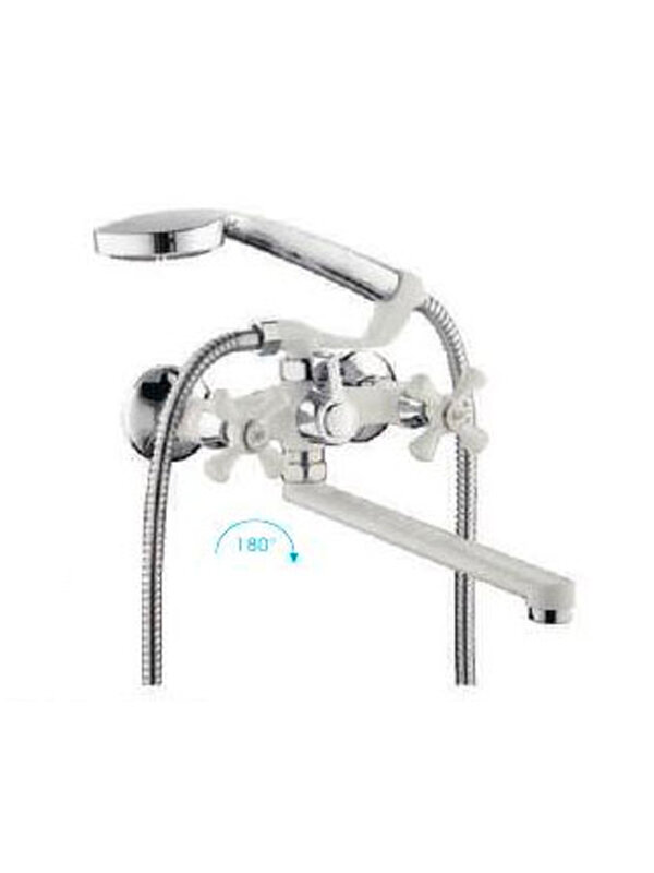 фото 22332 Смеситель Ванна FRUD 1/2 м/к дл излив белый/хром