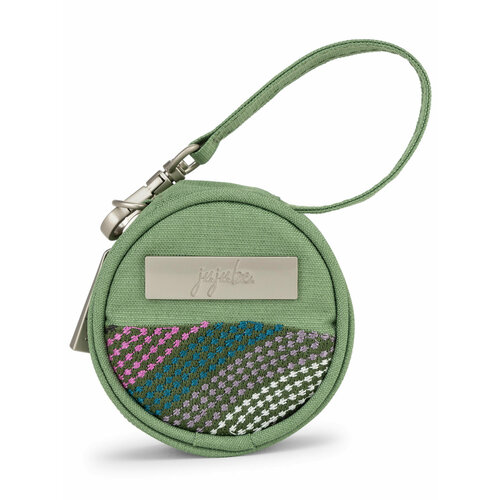 фото Jujube (сша) контейнер для пустышек, футляр, круглая сумочка paci pod зеленая - embroidered jade