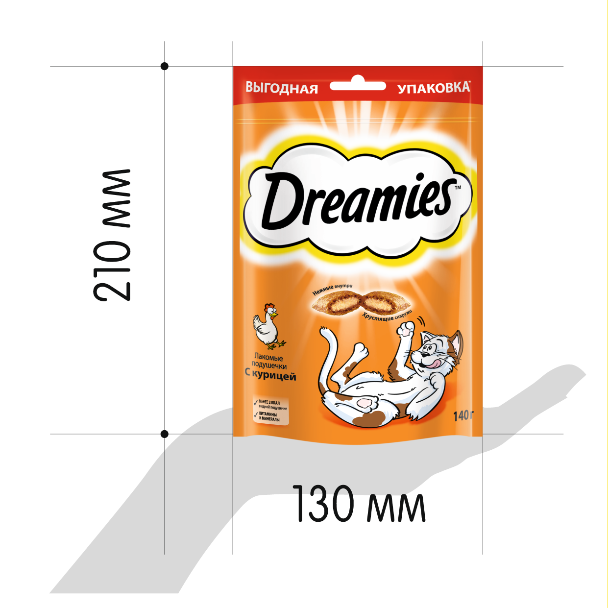 Лакомство для кошек Dreamies, подушечки с курицей, 140 г x 12 шт - фотография № 11