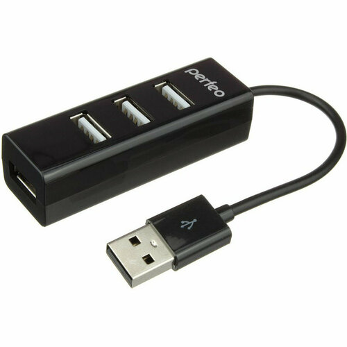 USB-Концентратор Perfeo 4 Port, (PF-HYD-6010H Black) чёрный контроллер perfeo usb hub 4 port pf hyd 6010h black чёрный