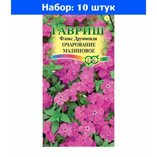 Флокс Очарование Малиновое друммонди 0,05г Одн 25см (Гавриш) - 10 пачек семян