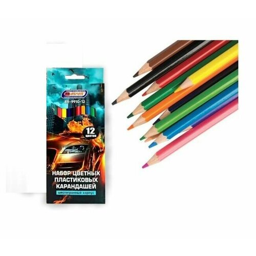 Набор цветных карандашей 12 цветов шестигранные