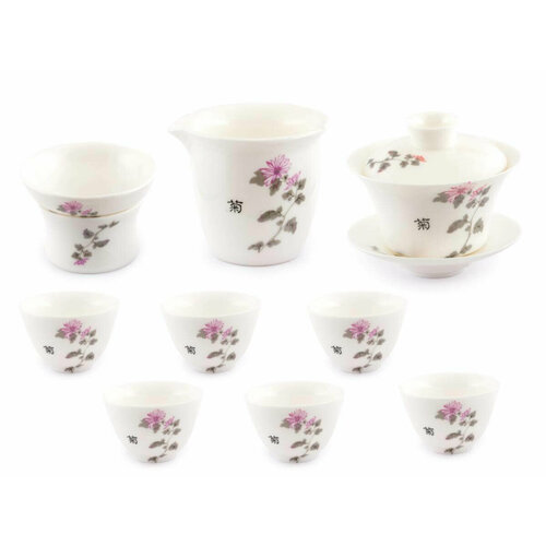 Сервиз керамический «Розовая хризантема»