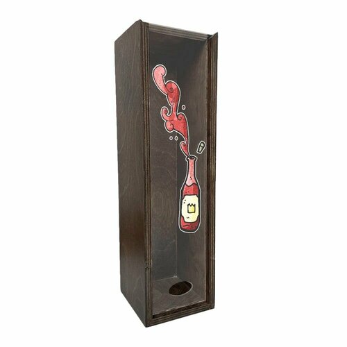Подарочная коробка футляр для бутылки вина с УФ рисунком wine - 22