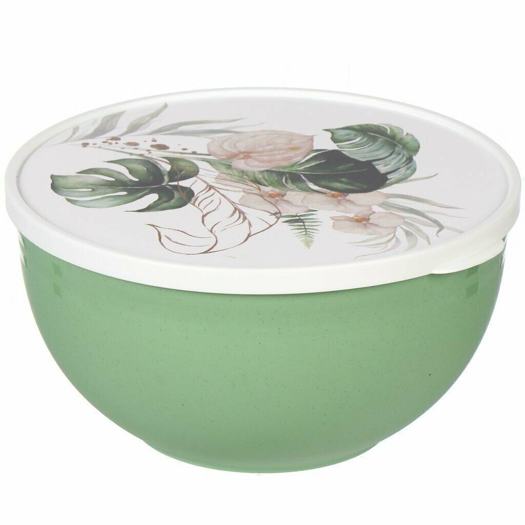 фото Миска пластик, круглая, 21.5х11 см, 3 л, с крышкой, Floriana, Полимербыт, 435979400