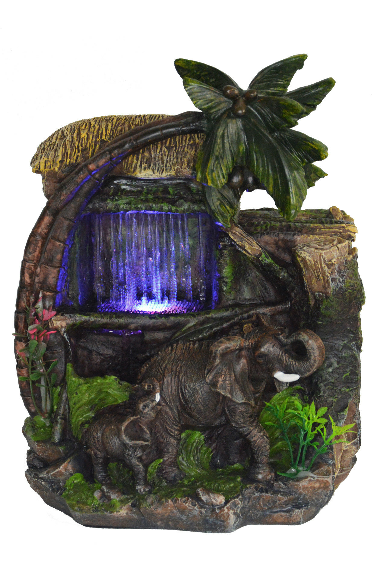 Декоративный настольный фонтан "Слон и слоненок 2"