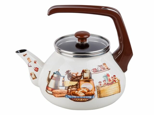 фото Чайник стальной эмалированный, 2.2 л, серия Традиции, PERFECTO LINEA (диаметр 11,5 см, высота 12 см) (52-951922)